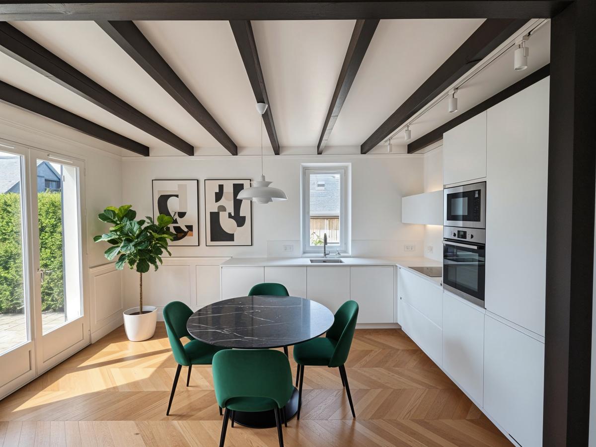 Rénovation cuisine fermée vers style Haussmannien