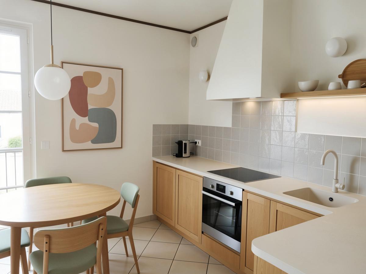 Rénovation cuisine datée vers style Copenhague