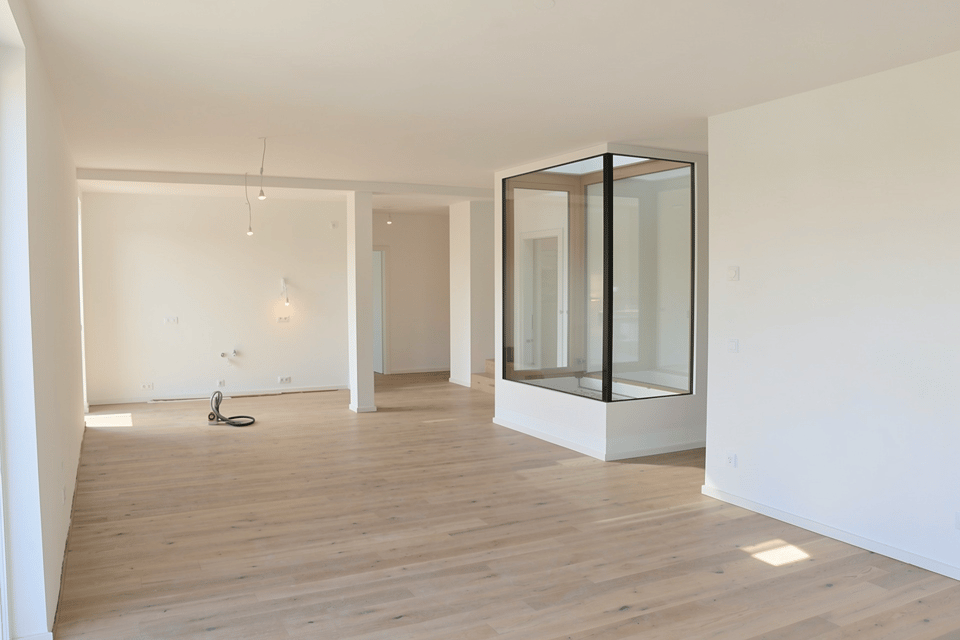 Empty to Scandinavian kitchen-living furnishing