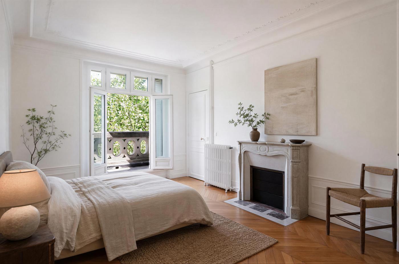 Empty to parisian style bedroom furnishing