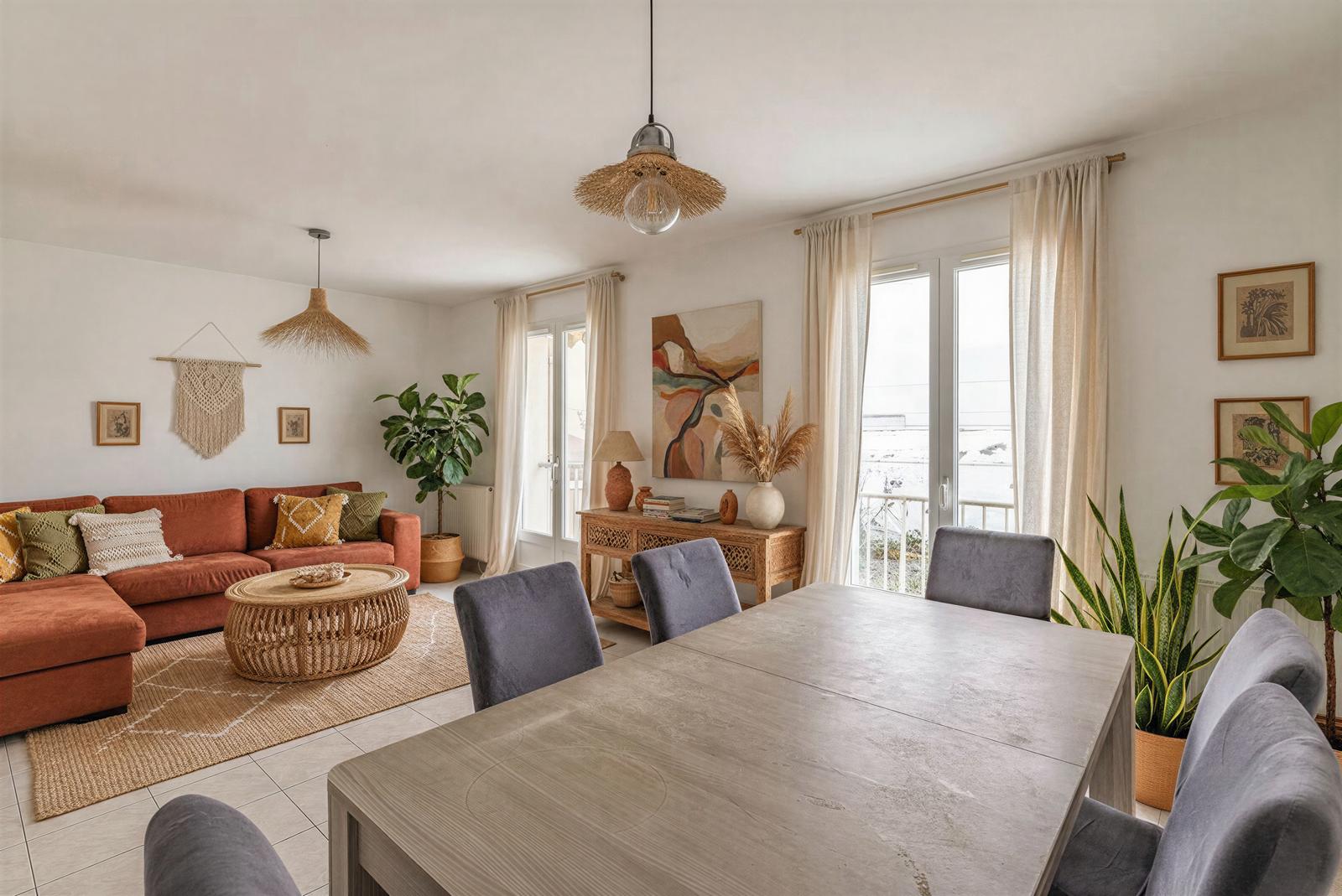 Rénovation séjour fade vers style Bohème