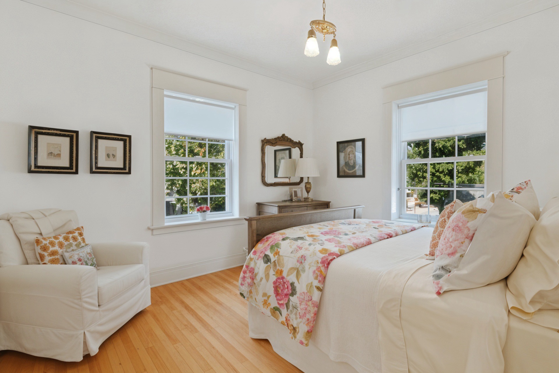 Old bedroom to modern white bedroom transformation