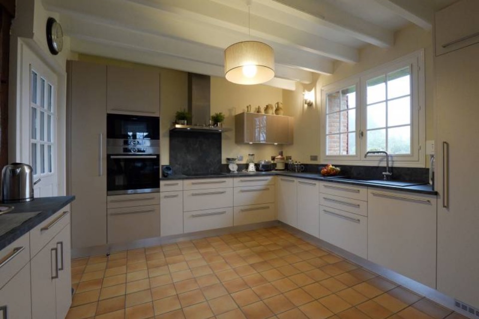 White kitchen to colored kitchen transformation