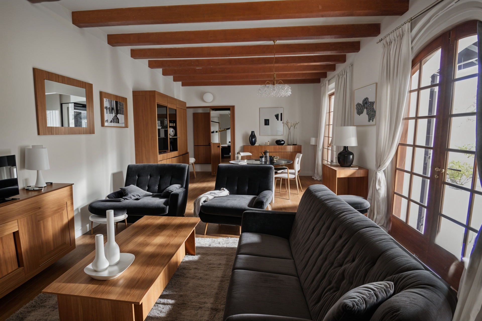 Room renovated in Haussmann style by AI