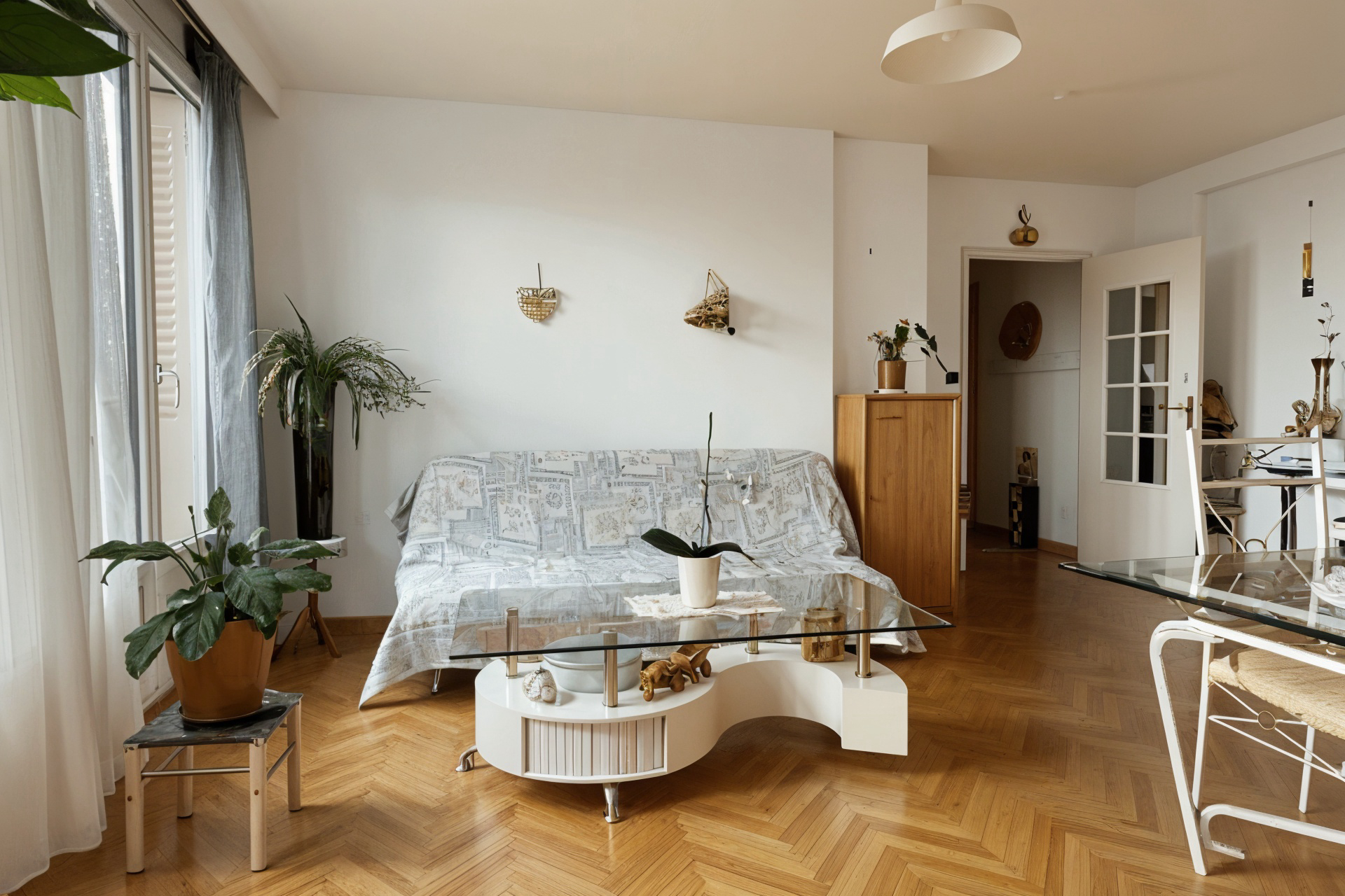 AI wall color change before/after